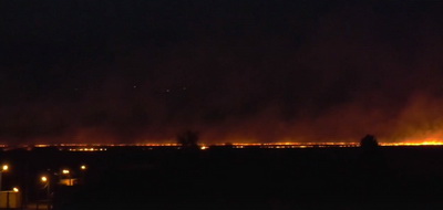 В Рязани загорелась трава в посёлке Семчино